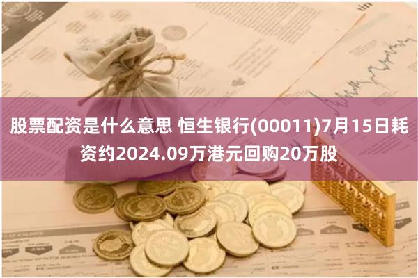 股票配资是什么意思 恒生银行(00011)7月15日耗资约2024.09万港元回购20万股