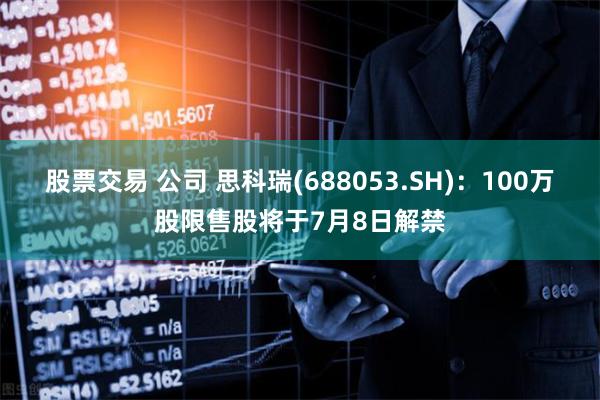 股票交易 公司 思科瑞(688053.SH)：100万股限售股将于7月8日解禁