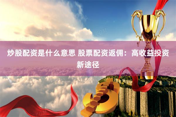 炒股配资是什么意思 股票配资返佣：高收益投资新途径